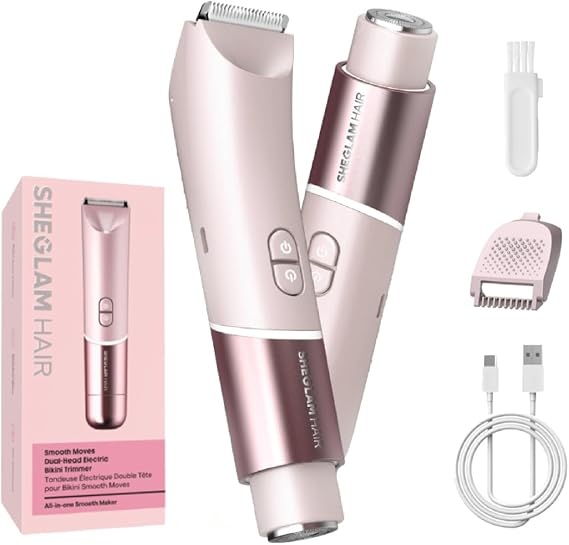 SHEGLAM Bikini Trimmer for Women, Dual-Head Electric Shaver