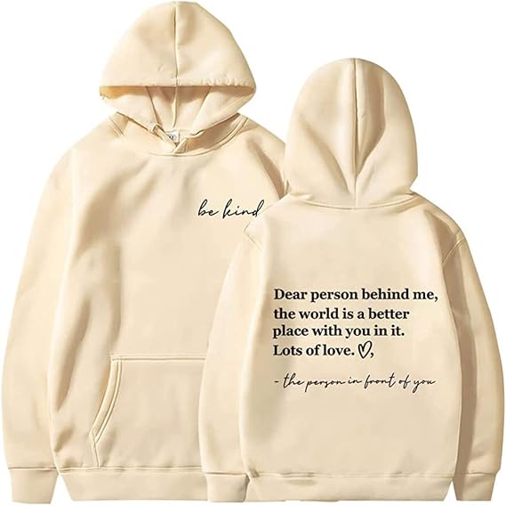 NUFR Dear Person Behind Me Funny Hoodies Jacket for Men and Women - Trendy Graphic Pullover Hip Hop Hoodie Casual Sweatshirt