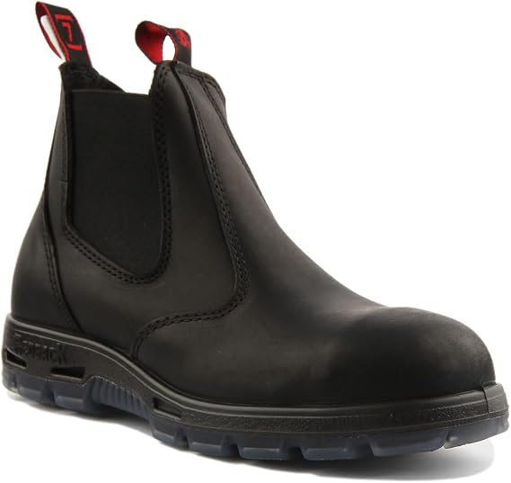 Redback USBBK Chelsea Boots Black with Steel Toe Cap from Australia (UK size 5.5)