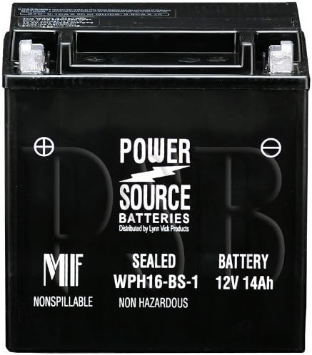 YTX16-BS-1, FTH16-BS-1, FTZ16-BS-1, CYTX16-BS-1, UTX16-1, XTAX16-BS-1, X16-BS-1, 12V16-B, Replacement Battery 230cca High Performance WPH16-BS-1 Sealed AGM for Suzuki VS1400GL, VL1500 Intruder Motorcycle, ATV, Quad