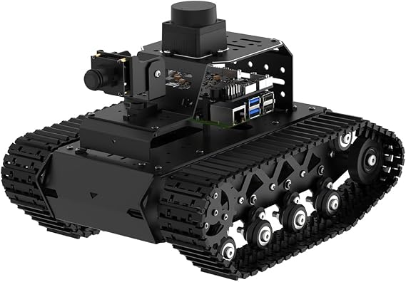 ROS2 Robot Car with ChatGPT Vision AI Large Language Models, 3D Depth Camera Tracked Tank Chassis Lidar SLAM Mapping Navigation Autonomous Driving, MentorPi T1 Starter Kit without Raspberry Pi