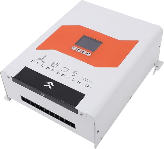 Walfront 2000W Wind Solar Hybrid Charge Controller Automatic MPPT Boost Charge Regulator with LCD Display 12V 24V 48V Detection 1000W Wind + 1000W Solar