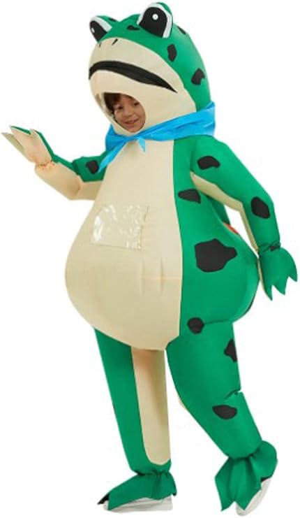 Taiture Adult Kid Inflatable Frog Costume Inflatable Frog Jumpsuit Bodysuit