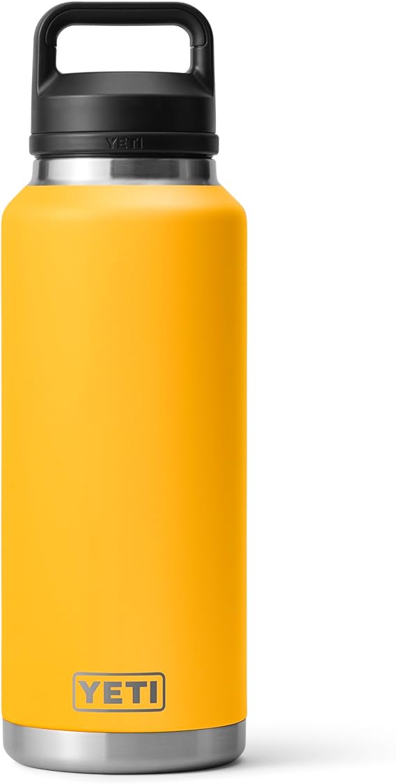 YETI Rambler 46 oz Bottle, Leakproof, Vacuum Insulated, Stainless Steel with Chug Cap, Alpine Yellow