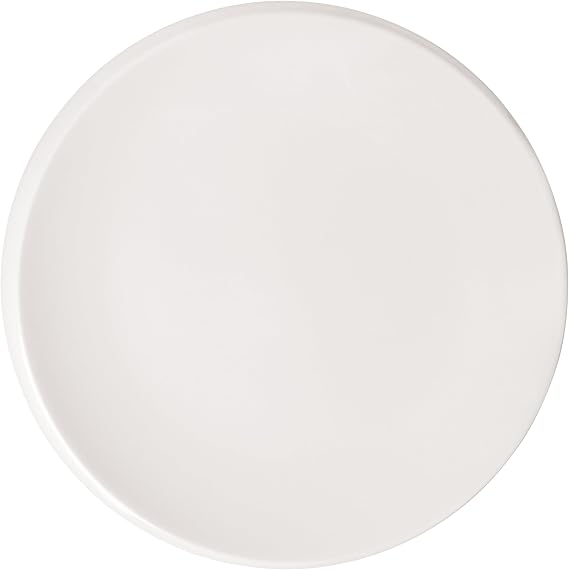 Villeroy & Boch NewMoon Collection Breakfast Plate, Modern Plate for Breakfast, Brunch, Desserts, Premium Porcelain, Dishwasher Safe, 9.5 in, Rich, Creamy White