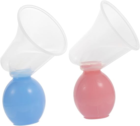 Manual Breast Pump Breast Milk Extractor 2pcs Portable Suction Breastfeeding Essential for Nursing Moms with Soft Silicone Pads, Lightweight Pumping for Travel and Daily Use