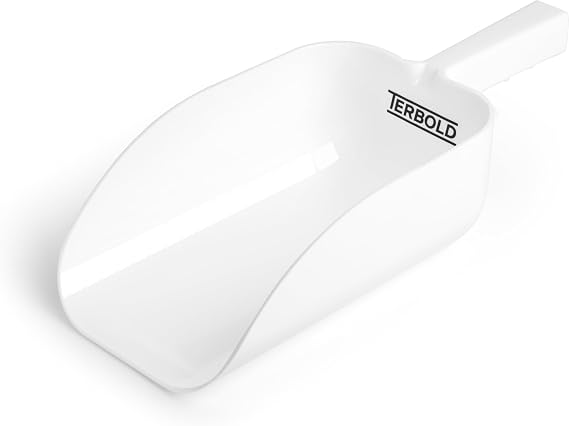 2pk Terbold Plastic Ice Scoop 64oz | Large Utility Plastic Hand Scooper