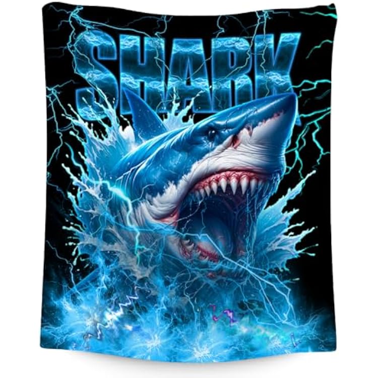 Boys Blanket Gifts Shark Blankets for Kids Teens, 50x60 Soft Plush Throw for Son Grandson