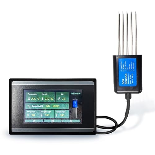 Measuring and Logging Soil Moisture Temperature Humidity EC PH Sensor with HMI Touch Screen