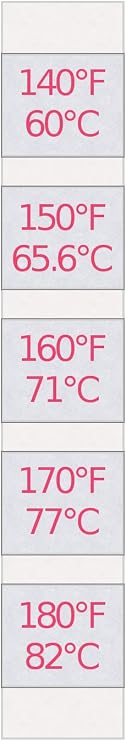 5-Temp Thermolabel Classic 140-180F Temperature Label Pack of 16 Labels
