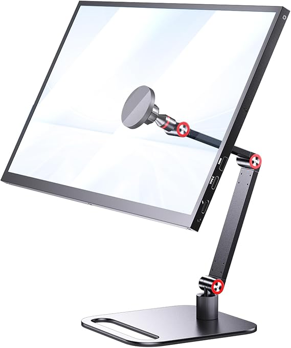 Portable Monitor Stand Magnetic Quick-Release - Foldable 10 10.1 10.5 11 11.6 12 12.5 15.6 17 17.3 18 18.5 inch Portable Monitor 75x75mm Vesa Mount Folding Travel Monitor Stand FS07A