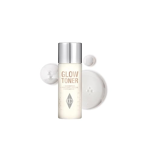 Charlotte Tilbury Glow Face Toner - Exfoliating Toner for Oily Skin - Helps to Reduce The Appearance of Pores, Hydrate & Plump Skin - Delicately Scented with Rose & Lemon