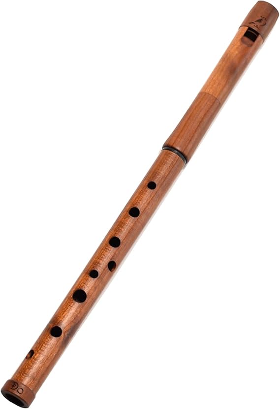 Key of C Wooden Whistle PCS-03 Great Sound Hand Carved Rosewood Traditional Folk Wind Instrument Flute Orchestra Unique Woodwind Handmade Brown, Brown wood