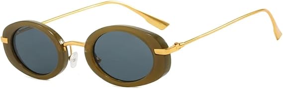 Retro Oval Sunglasses for Women Menvintage Classic Metal Frame Trending Uv400
