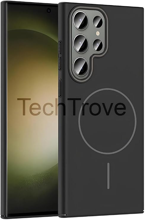 Techtrove Galaxy S24 Ultra Kılıf Magsafe Şarj Özellikli Pürüzsüz Dokunuşlu Kapak Siyah