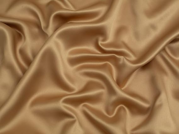 Minerva Matte Polyester Satin Fabric Camel - per Yard