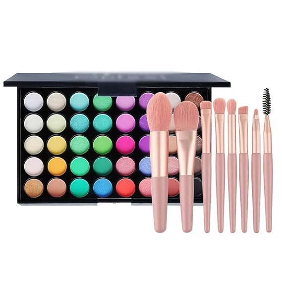 40 Color Eye Shadow Palette Set with Makeup Brush