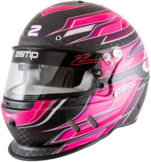 Zamp RZ-67D Snell SA2025 Carbon Flo Pink/Pur X-Large Z-20 Anti-Fog Clear Shield Color Match Series 28 Interior