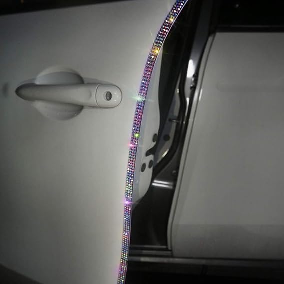 eing Door Edge Anti-Scratch Sticker Door Crash Bumper Crystal Bling Protection Tape Rubber Strip Sticker,Car Door Protector,Car Door Guard,Car Door Protection,90cm/35.4" Each One,4Pack/Set,Multicolor