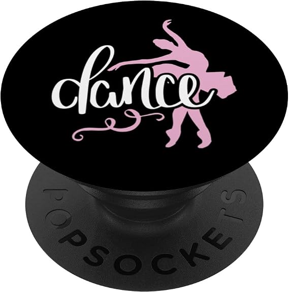 Pink Ballerina Dance Silhouette Design for Girls and Gifts PopSockets Adhesive PopGrip