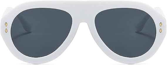 Popular Fashion Pilot Sunglasses Women Shades UV400 Retro Rivets Decoration Gradient Trending Men Round Sun Glasses