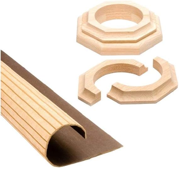 96 in. x 16 in. Unfinished Oak Basement Column Cover with 4 in. Cap and Base Trim