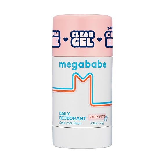 Megababe Rosy Pits Deo, Fresh Rose, 72Hr Protection, Aluminum-Free, 2.6 oz
