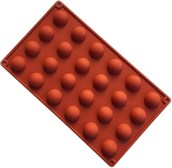 Premium 24-Cavity Semi-Ball Silicone Baking Mould, FantasyDay Anniversary Birthday Tray-Wedding Festival Party Silicone Cake Mold for Muffins Brownie Cornbread Candy Chocolates Butter Soap Gummy Bread