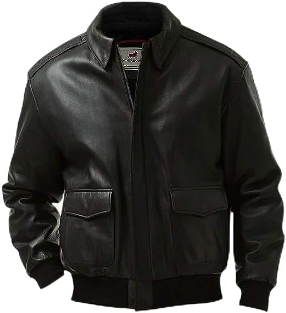 Men's Genuine Leather A2 Flight Bomber Jacket - Air Force Aviator
