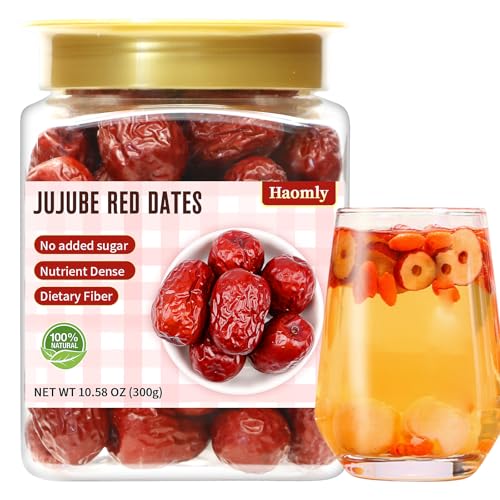 Haomly Jujube Date,10.58 oz300g,Natural Health Snack,Sweet & Chewy & Delicious Dried Dates,Large-size Red Date for Snacking, Brewing Tea, Soup, Baking, Oatmeal,Improve sleep,No Additives