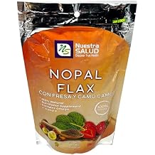 Nuestra Salud Nopal Flax Seed Strawberry Camu Camu Meal Plus - Maintenance of Good Health - 1lb/ 454g - 100% Natural Blend of Ground Linaza Seed and Superfoods