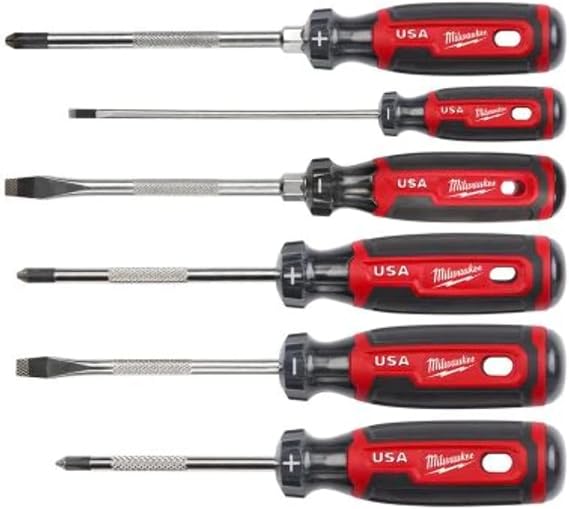 Milwaukee Electric - Cushion Grip Screwdriver Set USA 6 Pack