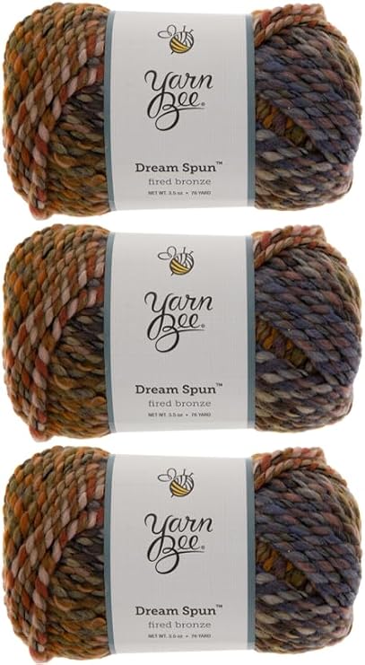 Hobby Lobby Yarn Bee Dream Spun Yarn, 22 Fired Bronze, Set of 3