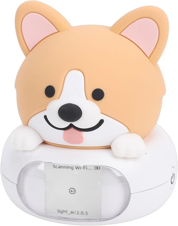 Ai Desk Robot Companion Kid Lock Mode Voice Commands Smart Ai Learning Chat Robot Quiet Running Cute Night Light with Connection USB Recharging for Bedside Desks Home (Dog)