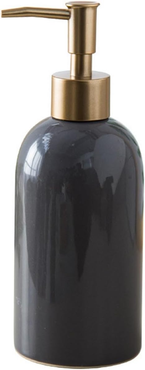 Simple Ceramic Hand sanitizer Bottle Solid Color Bathroom sub-Bottling Hotel Shampoo Shower Gel Press Bottle(Gray)