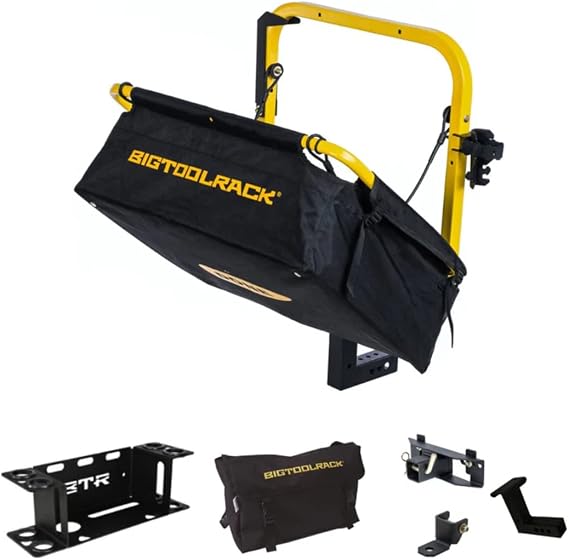 Tractor Tool Box | Trailer Cart Wagon Tool Holder Tool Holder, Attachments for Zero Turn Mower, Compact Tractors, ATV and UTV | Ready to Work Package with Standard Mounting | Yard Rack