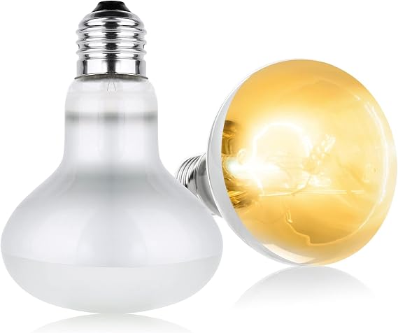 Basking Spot Lamp, 2 Pack 25W Reptile Heat Bulb, Tortoise Heat Lamp, Natural Light Basking Bulb Light Heat Lamp for Reptiles, Amphibian, Chicks, Puppies Heating Use (White)