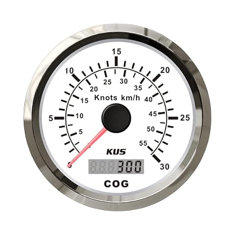 KUS GPS Speedometer Speed Gauge 30Knots 55KM/H with Course for Boat Yachts 85mm with Backlight (LED Shows Course not Odometer)