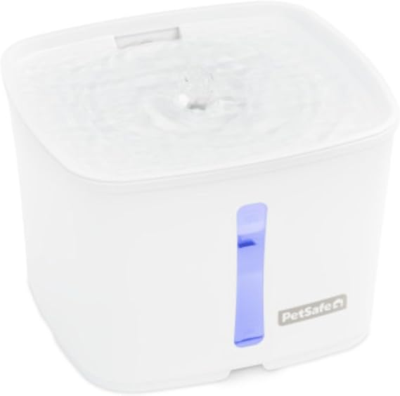 PetSafe Viva Pet Fountain - Encourages Healthy Hydration - Automatic Water Dispenser with Double Filtration - Ultra Quiet Water Fountain - Easy to Assemble & Clean - Stainless Steel - 64 oz