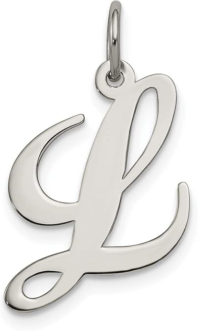 Bijou Silver Medium Fancy Script Initial L Charm