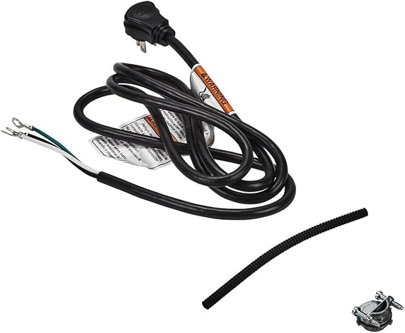 Whirlpool W11365014 Genuine OEM Power Cord Kit For Dishwashers, Black