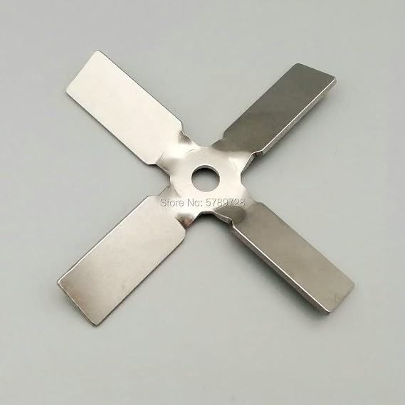 High Shear lab Impeller, 1pcs 304 Stainless Steel Four-bladed Propeller,Stirring Press Down The Material Cross Paddle,for Laboratory Mixer(80mm)