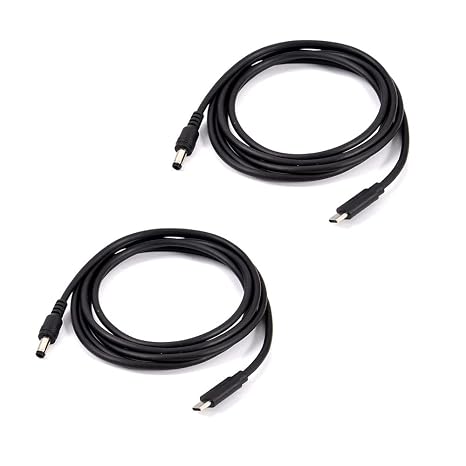 2PCS 3.3ft PD 12V 3A Trigger USB Type C Male Input to DC 5.5 x 2.5mm Male Power Cable