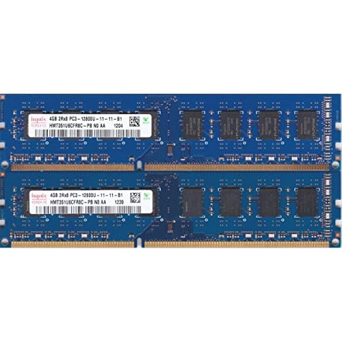 2x4GB 8GB Total HYNIX HMT451U6AFR8C-PB 4GB PC3-12800U Desktop Memory