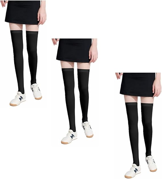 Golf Sun Protection Socks UPF50+ Overknee Stocking Ice Silk Breathable Cool Socks for Women School Outdoor Sports
