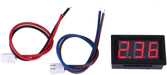 Digital Ammeter 0.56-Inch LED Display Ammeter Amp Testing Meter DC Current Measurement Panel 3-Digit Amp 0-10A(Red)