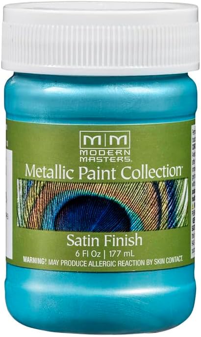 Modern Masters ME79106 Metallic Paint Collection, Satin Water-Based Decorative Metallic Paint, Glacier Blue, 6 Oz.