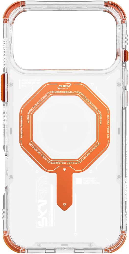 iPhone 17 Pro Max ile Uyumlu Kılıf SkinArma Mag-Şarj Özellikli Airbag Tasarımlı Magma Kapak (Turuncu)