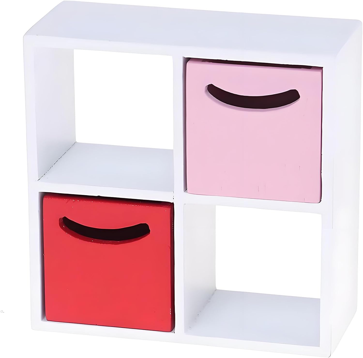 Miniature Wooden Shelf Unit with Drawer Model Figurine for Doll House Decoration and Toy Storage Roleplay Game Accessory Doll House Furniture