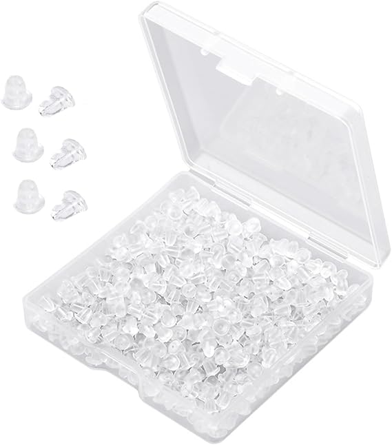 2000Pcs Silicone Earring Backs Small Clear Soft Clutch Replacement